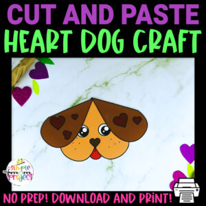 Looking for the best heart shaped dog paper craft for your preschool, kindergarten and elementary kids? This easy cut-and-paste printable heart dog craft template will keep your kids entertained for hours while developing their fine motor skills. Glue this simple heart dog template on a paper bag or popsicle stick to make a puppy dog puppet craft. Click now to grab this adorable heart dog printable template.