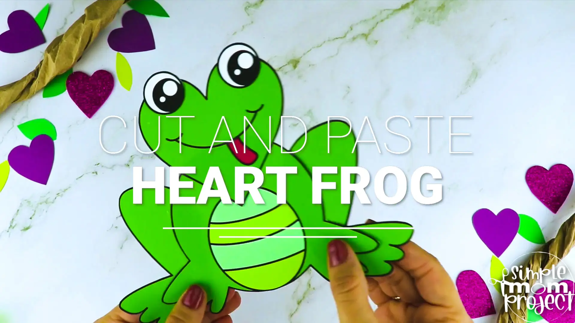 Printable Heart Frog Craft for Kids, Preschool, Toddlers, kindergarten 1