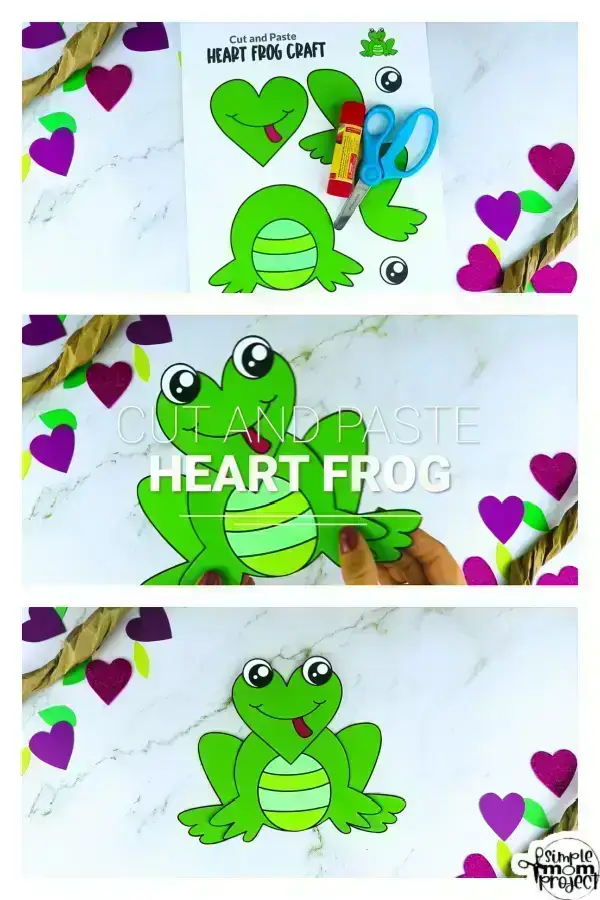 Printable Heart Frog Craft for Kids, Preschool, Toddlers, kindergarten 10