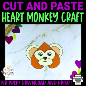 This printable heart shaped monkey craft is the perfect addition to any Letter M lesson or sharing fun facts about monkeys to your toddler, preschool or kindergarten kids. The cute heart monkey craft can be glued to a paper bag or paper plate to add fun and make your heart monkey craft stand out. Click to download and print your printable heart shaped monkey template today!