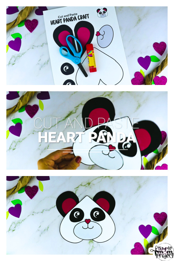 Printable Heart Panda Craft for Kids, Preschool, Toddlers, kindergarten 10