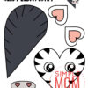 Printable Heart Zebra Cut and Paste Craft Template for Toddlers, Preschoolers, and Kindergarteners 1