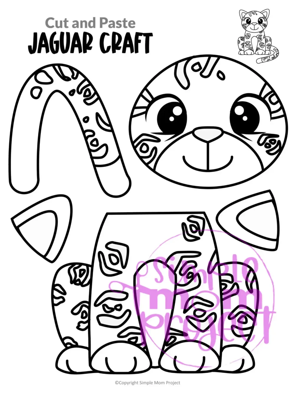 Are you looking for a fun and easy way to teach the letter J to your preschool, kindergarten or even toddler age kids? Use this easy jaguar craft to do it! It’s perfect for practice cutting and learning fun facts about jaguars. This diy printable jaguar craft template can also be glued to a paper plate or paper bag and turned into a fun art puppet. Gather all your supplies and purchase this printable jaguar template today!