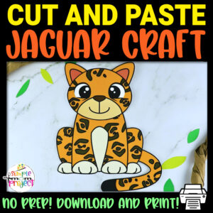 Are you looking for a fun and easy way to teach the letter J to your preschool, kindergarten or even toddler age kids? Use this easy jaguar craft to do it! It’s perfect for practice cutting and learning fun facts about jaguars. This diy printable jaguar craft template can also be glued to a paper plate or paper bag and turned into a fun art puppet. Gather all your supplies and purchase this printable jaguar template today!