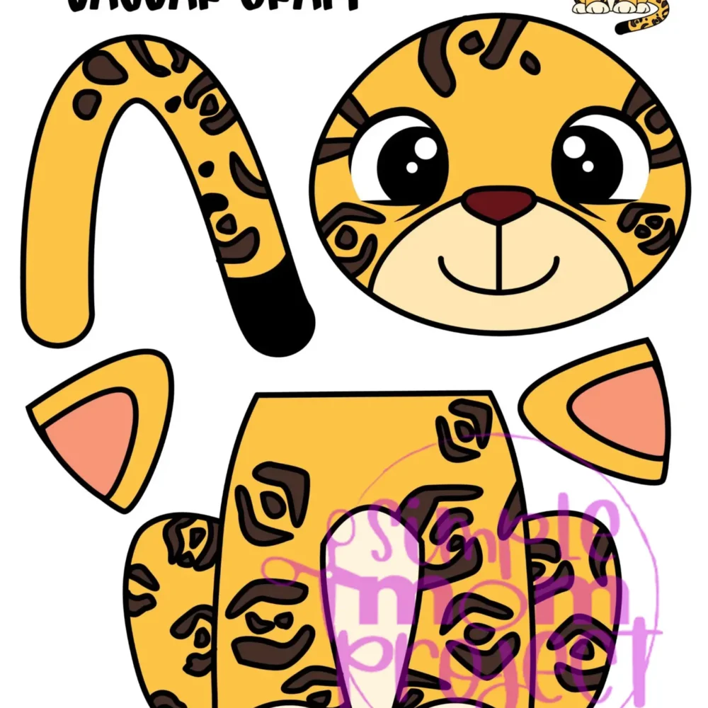 Are you looking for a fun and easy way to teach the letter J to your preschool, kindergarten or even toddler age kids? Use this easy jaguar craft to do it! It’s perfect for practice cutting and learning fun facts about jaguars. This diy printable jaguar craft template can also be glued to a paper plate or paper bag and turned into a fun art puppet. Gather all your supplies and purchase this printable jaguar template today!