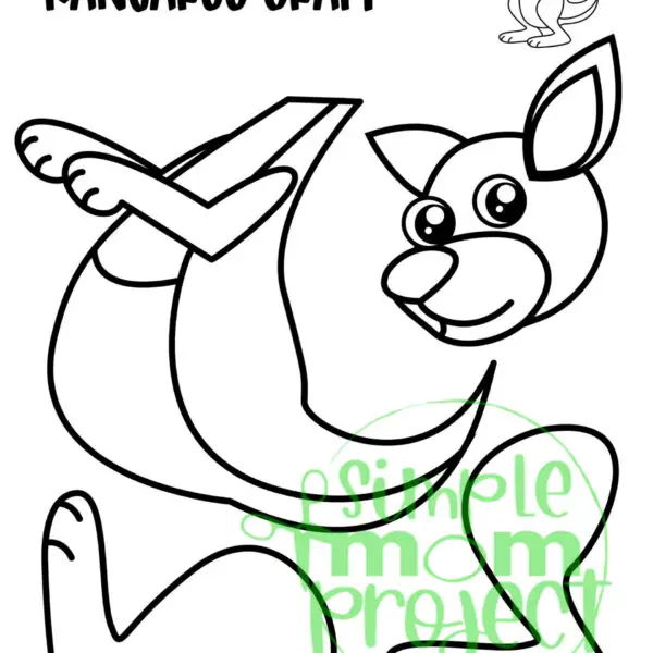 Printable Kangaroo Craft Template for Kids Preschool Toddler elementary nursing home