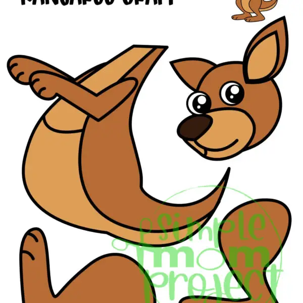 Printable Kangaroo Craft Template for Kids Preschool Toddler elementary nursing home