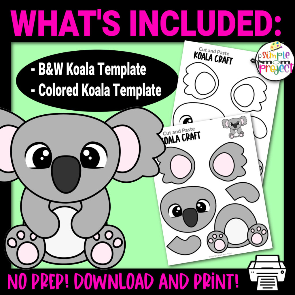 Crafty Koala Cut and Paste Activity – Simple Mom Project Store