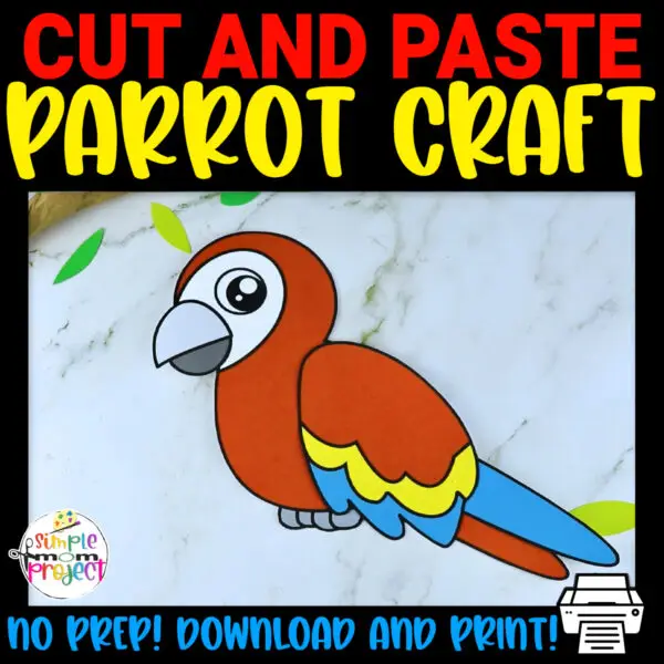 Printable Macaw Parrot Craft Template for Kids Preschool Toddler elementary nursing home 14