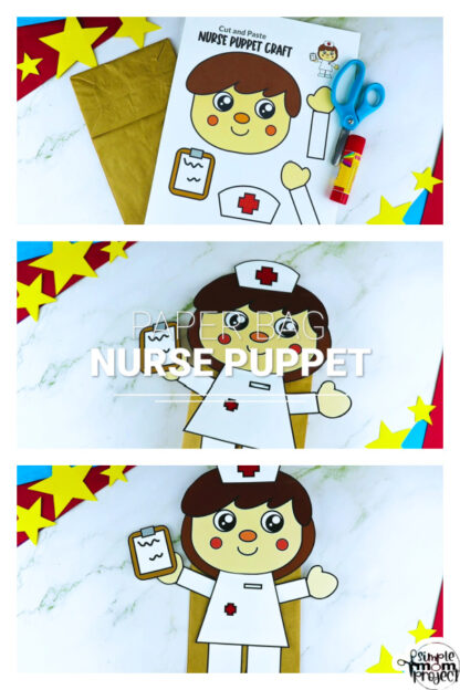 Nurse Paper Bag Puppet Craft Template – Simple Mom Project Store