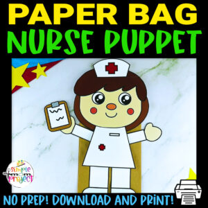 Looking for easy, low prep diy nurse puppet crafts to include in your community helper unit studies? Well, these printable nurse paper bag puppet crafts are the ideal activities for toddler, preschool or kindergarten kids. Kids will learn the roles of nurses when making these printable nurse hand puppets. Be sure to get your printable nurse puppet templates today!