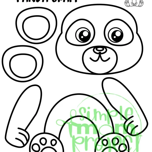 Printable Panda Bear Craft Template for Kids Preschool Toddler elementary nursing home