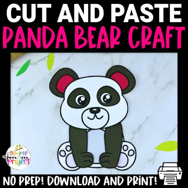 Printable Panda Bear Craft Template for Kids Preschool Toddler elementary nursing home 13