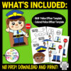 Are you searching for easy cut-and-paste police officer crafts to use when teaching community helpers or the letter P? Well, good news because kids will surely love making these printable police officer paper bag puppet crafts. These diy police officer hand puppets are great to include in your puppet show or community helper themed decorations. Grab a few supplies and purchase these printable police officer puppet templates now!