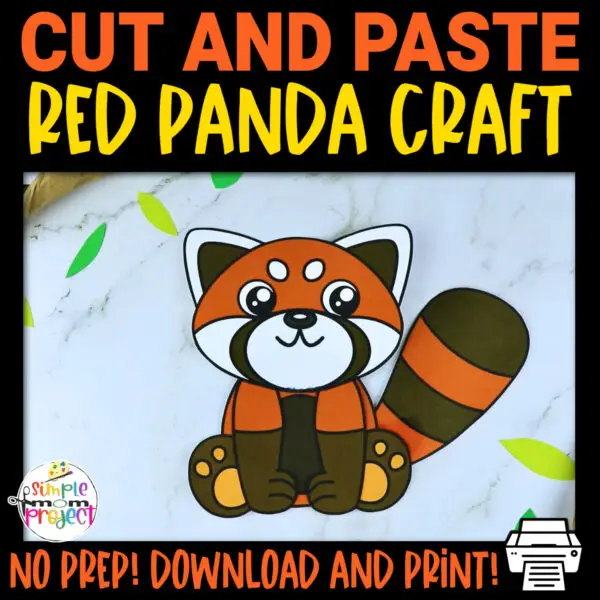 Printable Red Panda Bear Craft Template for Kids Preschool Toddler elementary nursing home 14