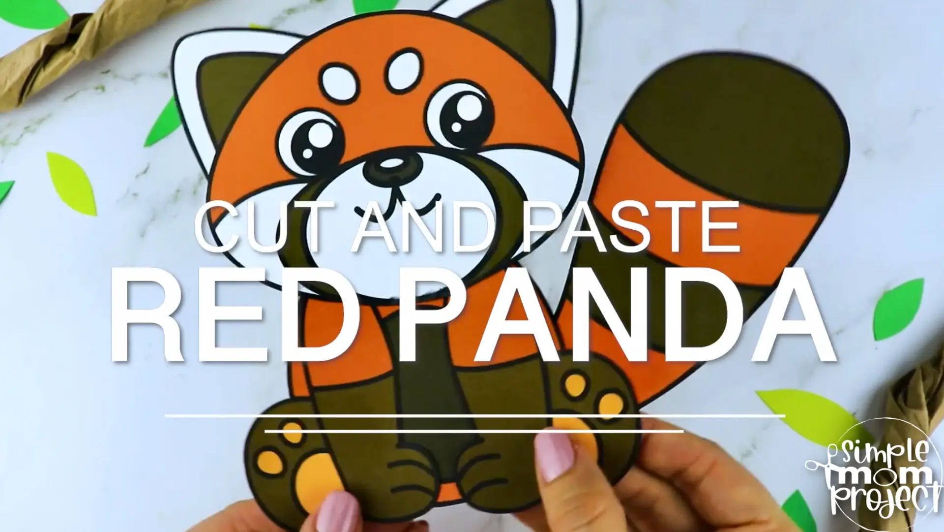 Printable Red Panda Bear Craft Template for Kids Preschool Toddler elementary nursing home 12