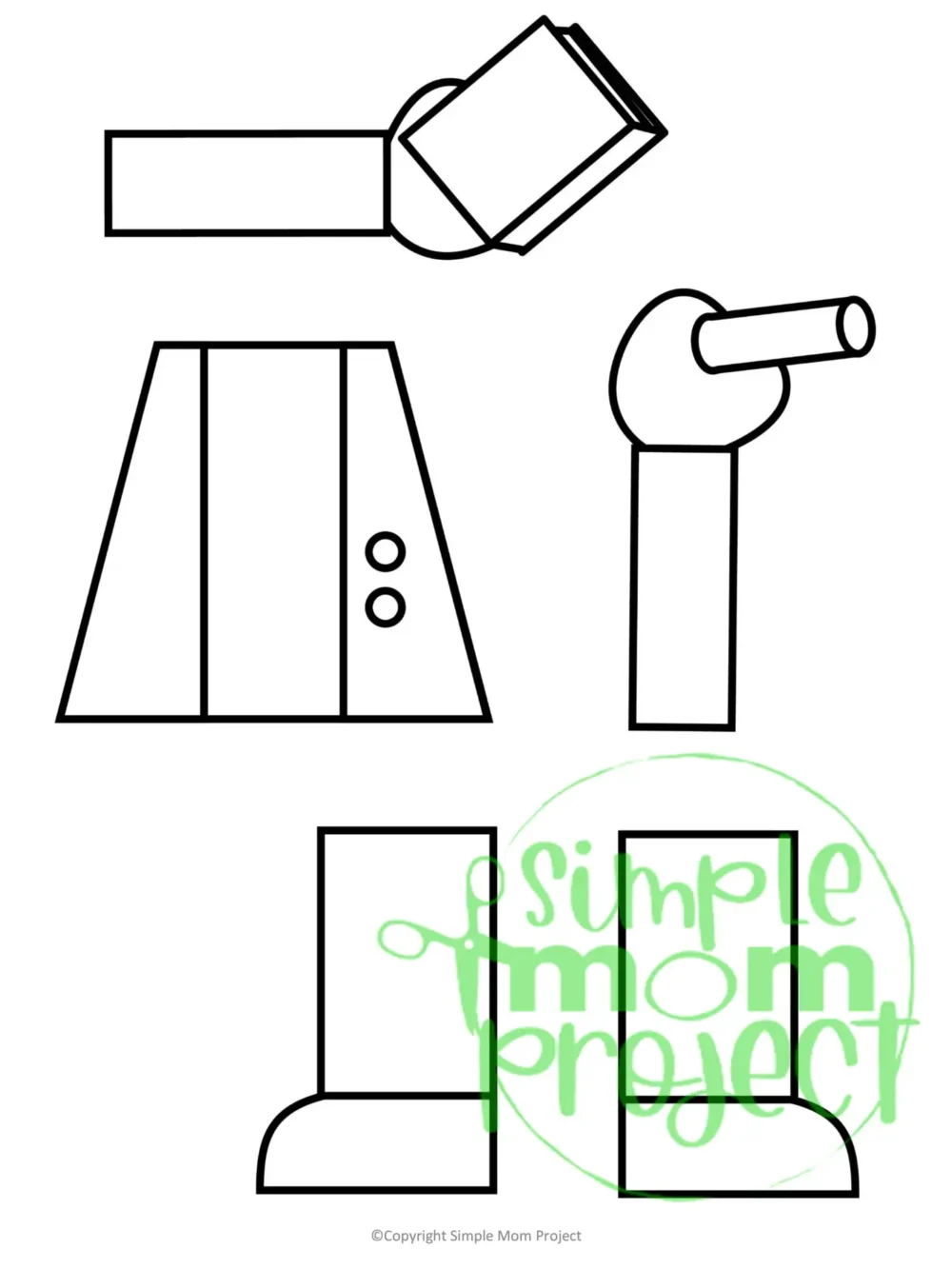 Printable Teacher Paper Bag Puppet Community Helper Craft for Kids Preschooler Toddler 4