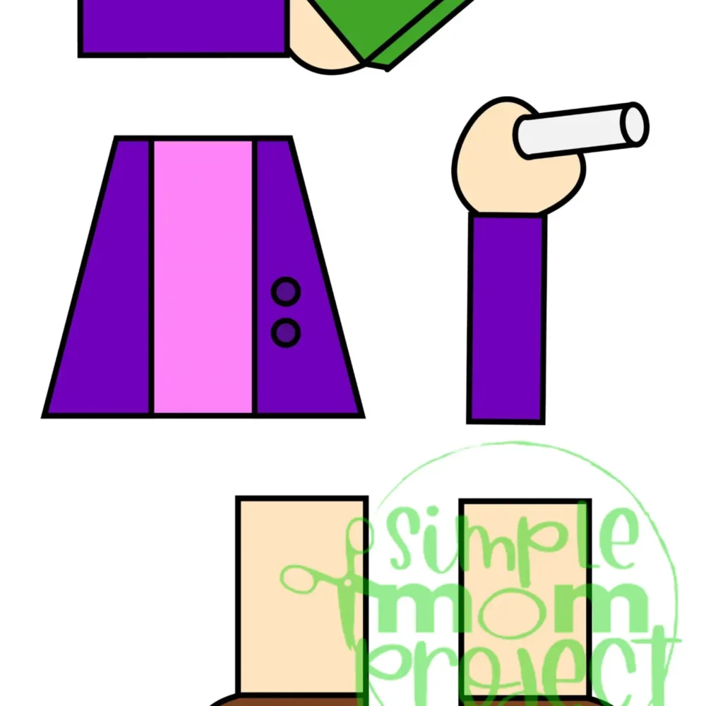 Printable Teacher Paper Bag Puppet Community Helper Craft for Kids Preschooler Toddler 2