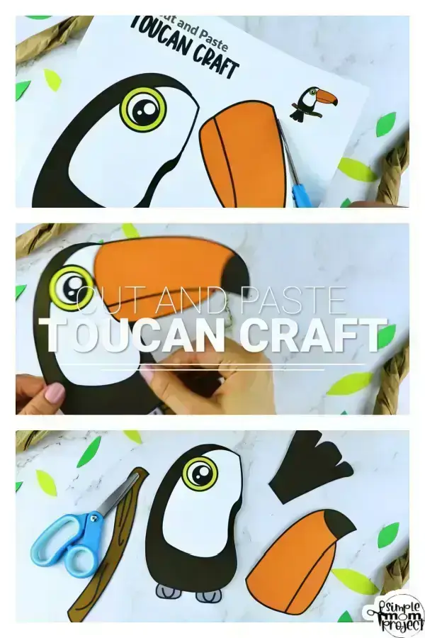 Printable Toucan Craft Template for Kids Preschool Toddler elementary nursing home 11