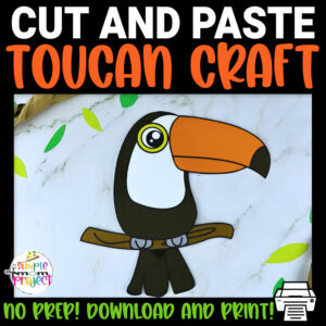 Printable Toucan Craft Template for Kids Preschool Toddler elementary nursing home 11