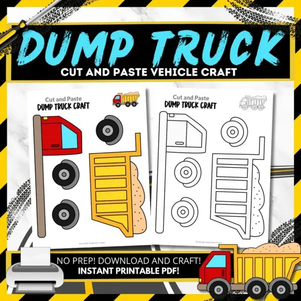 Engage young builders with a fun dump truck craft printable! This template helps preschoolers and kindergartners improve scissor skills while enjoying creative activities. It's perfect for decor, cards, and projects, making quality time both fun and educational. With minimal prep needed, this downloadable dump truck template set is a great resource for home or classroom creativity!