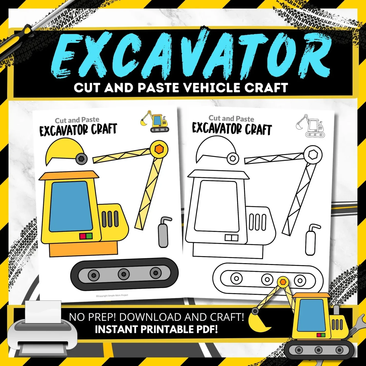 Explore endless fun with our printable excavator craft, perfect for stimulating creativity and imaginative play. This engaging activity involves coloring and crafting, allowing children to bring their own excavator to life. Enhance the construction excavator craft using recycled materials for added creativity, and pair it with stories about construction to enrich the experience. It's a great way to foster creativity, fine motor skills, and storytelling in one enjoyable package. Happy crafting!