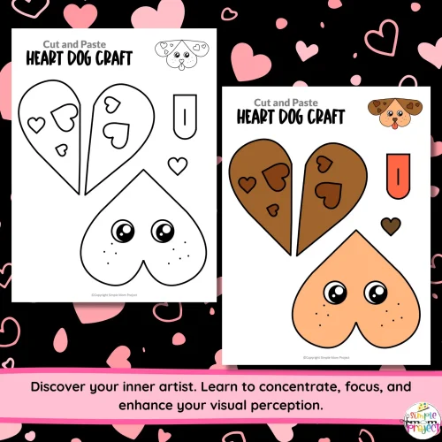 Enjoy making this delightful heart-shaped dog craft with a printable template that includes easy instructions and a tutorial video. It's a fun way to introduce kids to dogs or the "D" sound. Once finished, display the crafts proudly! You can also print multiple templates for family crafting fun. Let the creativity begin!