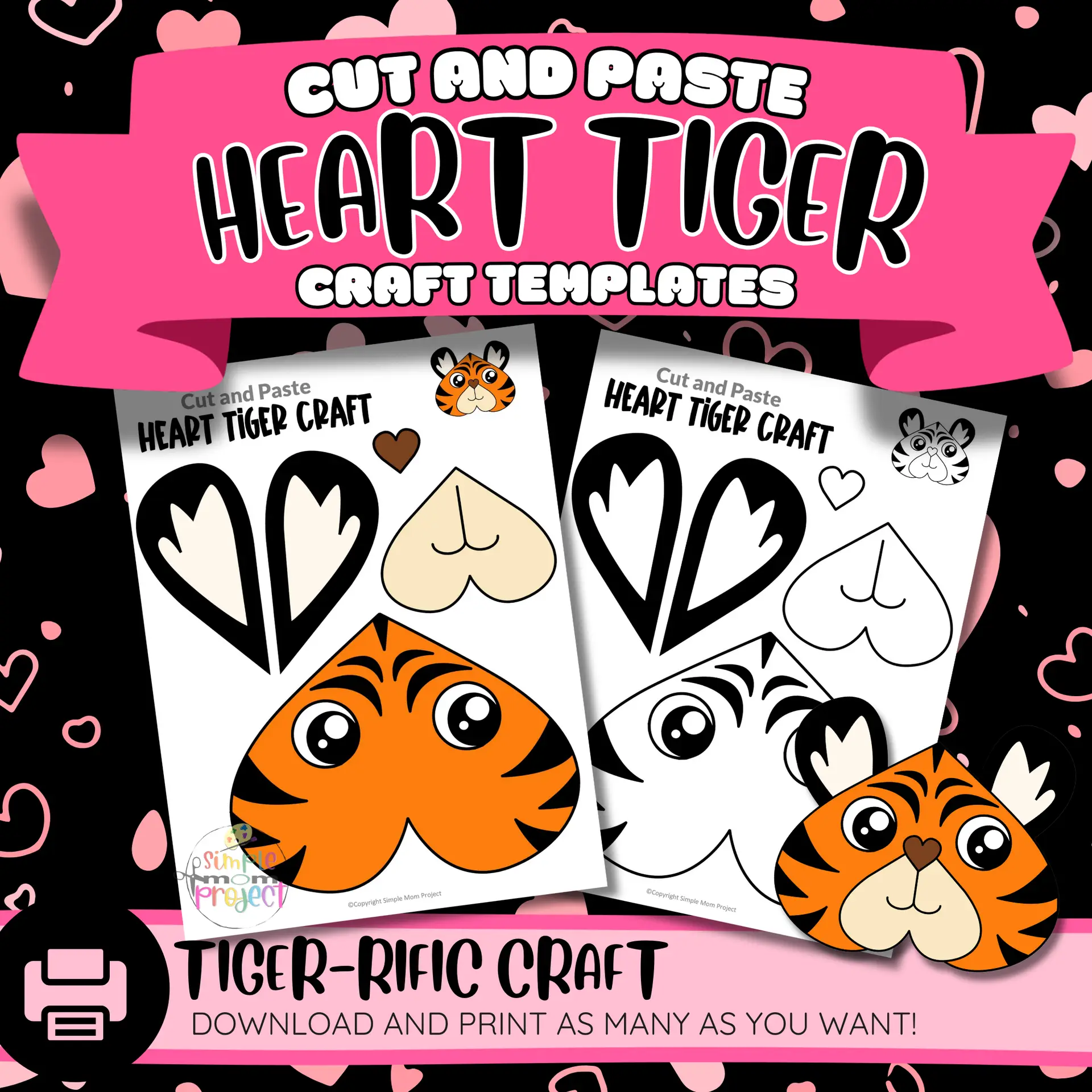 Get ready for double the fun with this printable heart tiger craft template! It's a creative and educational project that teaches about safari animals, shapes, and the alphabet. As children cut, paste, and color, they enhance fine motor skills and creativity. With simple steps, kids can craft their own heart tiger, making it an ideal activity for bonding and entertainment at home. Let the crafting adventures begin!