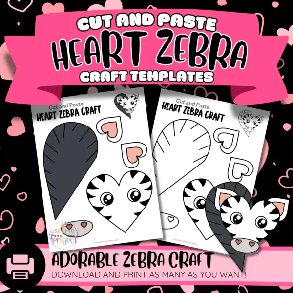 Get ready for a fun zebra adventure with this heart-shaped zebra craft template! Kids can color, cut, and glue, sparking creativity for art projects or greeting cards. Pair it with storytime for a magical experience. Print as many templates as you like and start crafting!