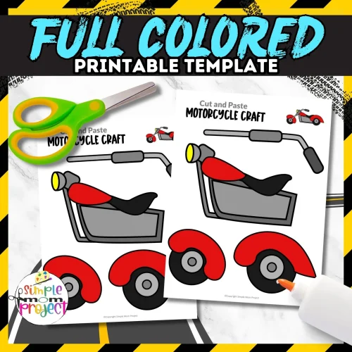If your kids love toy cars or motorcycles, today is their lucky day! We have a printable motorcycle craft template for coloring and crafting. This activity is great for teaching preschoolers about the letter M and different modes of transportation. It's also a fun way to develop fine motor skills and creativity. Grab your kids, enjoy this project, and share the printable with friends! Let the crafting fun begin!