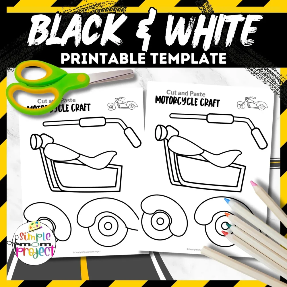 If your kids love toy cars or motorcycles, today is their lucky day! We have a printable motorcycle craft template for coloring and crafting. This activity is great for teaching preschoolers about the letter M and different modes of transportation. It's also a fun way to develop fine motor skills and creativity. Grab your kids, enjoy this project, and share the printable with friends! Let the crafting fun begin!