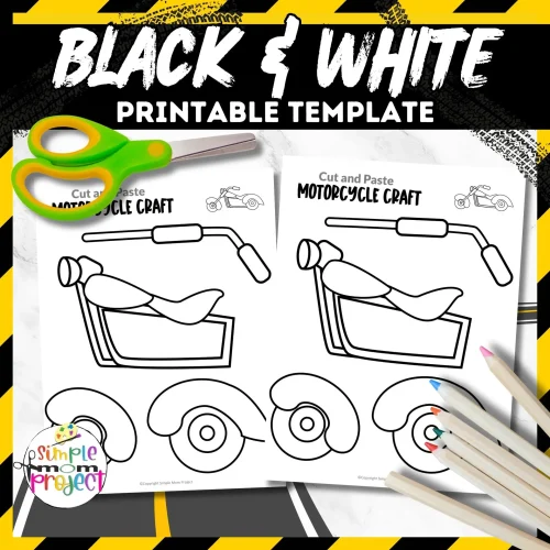 If your kids love toy cars or motorcycles, today is their lucky day! We have a printable motorcycle craft template for coloring and crafting. This activity is great for teaching preschoolers about the letter M and different modes of transportation. It's also a fun way to develop fine motor skills and creativity. Grab your kids, enjoy this project, and share the printable with friends! Let the crafting fun begin!