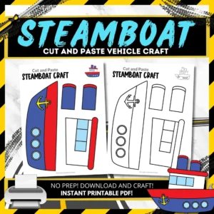Embark on a creative adventure with a printable steamboat craft for kids! This engaging steamboat project enhances lessons on transportation and helps children develop motor skills, focus, and creativity. Follow our easy step-by-step guide or watch the tutorial video. Share this fun craft with loved ones and enjoy a crafting journey together!