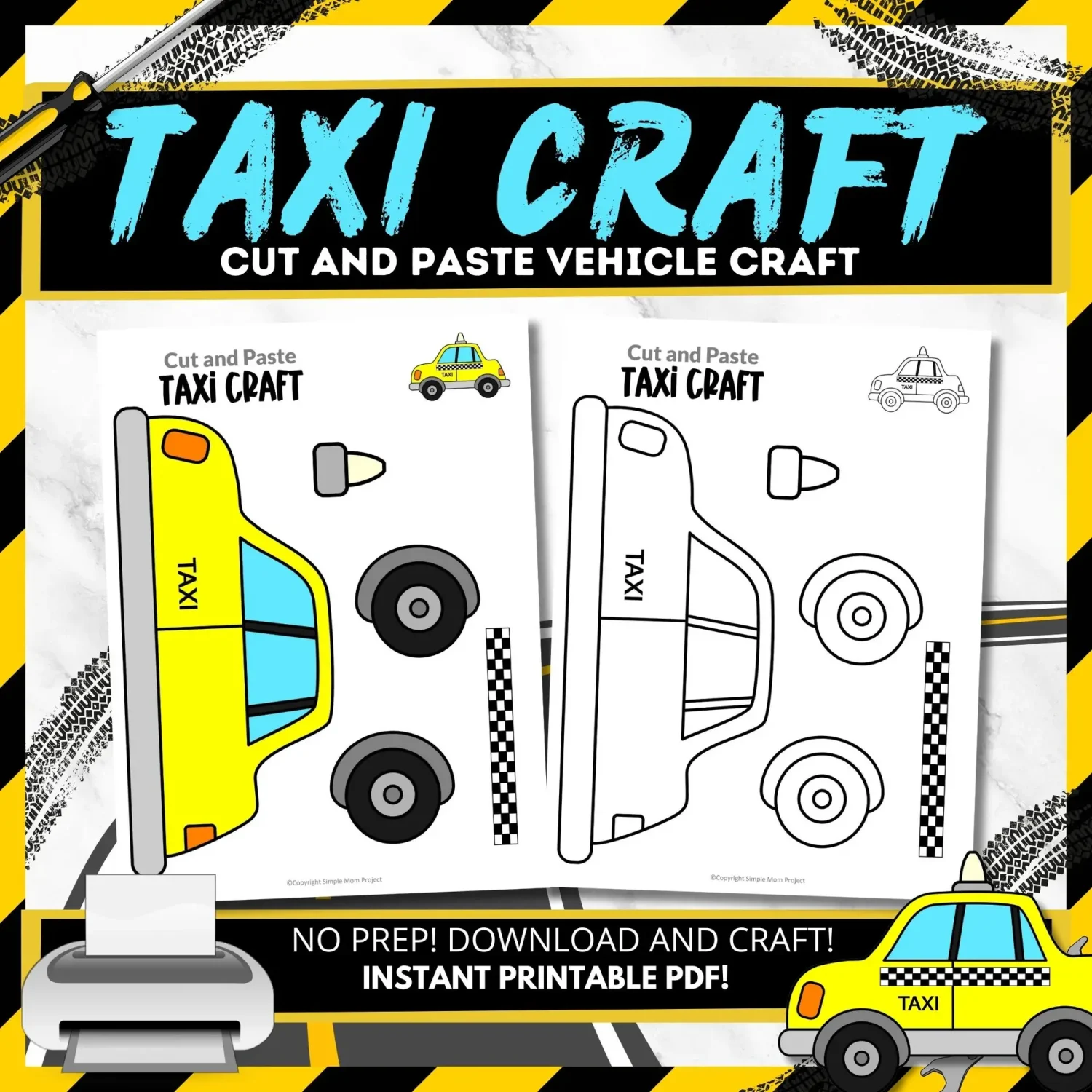 Craft time is essential for keeping kids entertained at home! Check out our fun taxi cab craft template available in black and white or vibrant colors to enhance coloring, cutting, and sticking skills. Incorporate recycled materials for eco-friendly creativity. Follow our easy step-by-step guide with pictures, written instructions, and a tutorial video for a great family crafting experience!