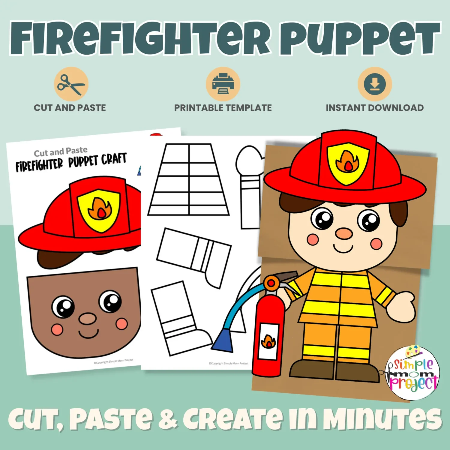 This Firefighter Paper Bag Puppet Craft is a fun, hands-on community helper activity for preschool and kindergarten learners 🔥✂️ Kids will love creating their own firefighter puppet while building fine motor skills. Perfect for classrooms, homeschool, dramatic play, and print-and-go lessons!