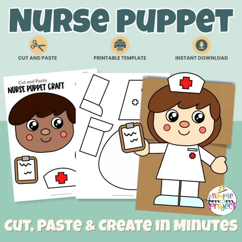 This Nurse Paper Bag Puppet Craft is a fun, hands-on community helper activity for preschool and kindergarten learners 🧑⚕️✂️ Kids will love creating their own nurse puppet while building fine motor skills. Perfect for classrooms, homeschool, dramatic play, and print-and-go lessons!