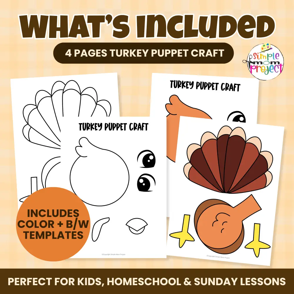 Keep kids busy with this DIY turkey puppet craft! A fun printable that builds fine-motor and scissor skills — great for classroom or home activities. ✂️ #EasyCrafts #HomeschoolCraft #KidsPrintable