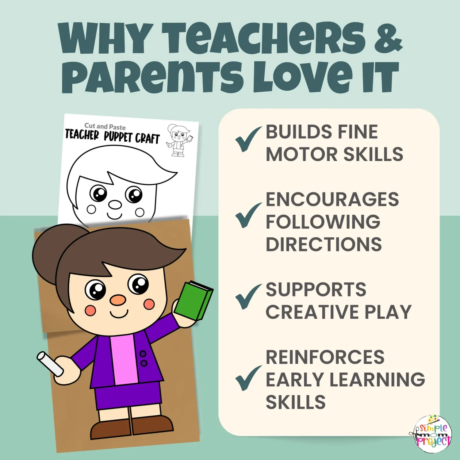 Celebrate teachers with this adorable Teacher Paper Bag Puppet Craft! A simple print-and-go activity that helps kids practice scissor skills, creativity, and storytelling. Ideal for back-to-school activities, community helper units, and dramatic play centers.