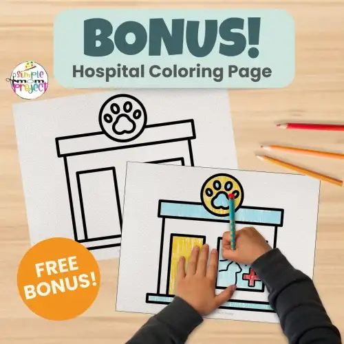 This Veterinarian Paper Bag Puppet Printable is a kid-favorite activity! Perfect for preschool and kindergarten classrooms, homeschool learning, and animal-themed units. Includes inclusive skin tones and both color and black-and-white templates for easy printing.