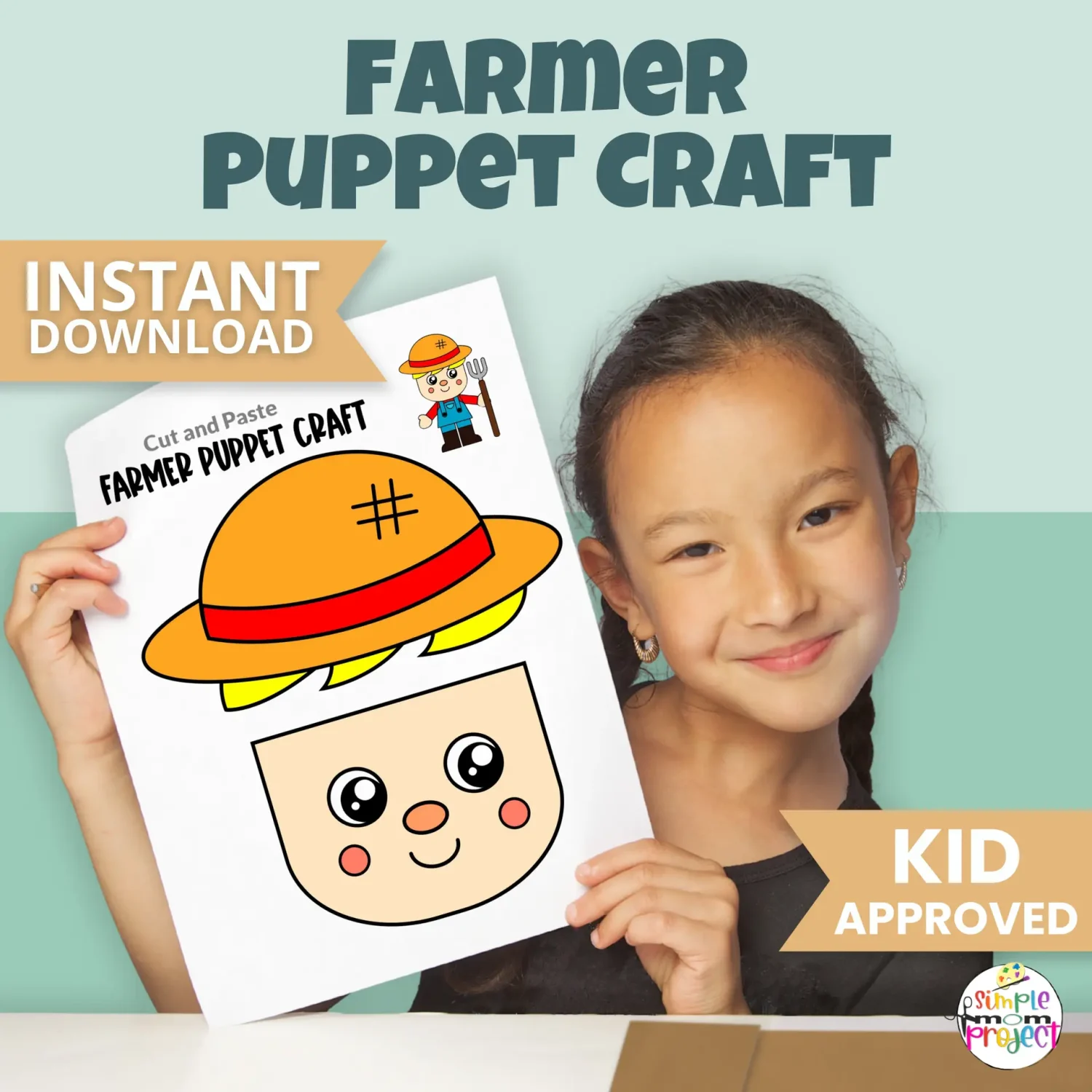 Try this fun Farmer Craft for Kids! Ideal for preschool and kindergarten farm themes, this printable puppet supports creativity, vocabulary, and fine motor development. Perfect for community helper studies!