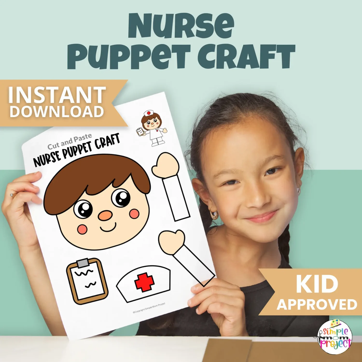 This Nurse Paper Bag Puppet Printable is a low-prep craft kids love 🧑⚕️🖨️ Designed for preschool and kindergarten classrooms, homeschool learning, and dramatic play centers. Includes inclusive skin tones and easy-to-assemble templates.