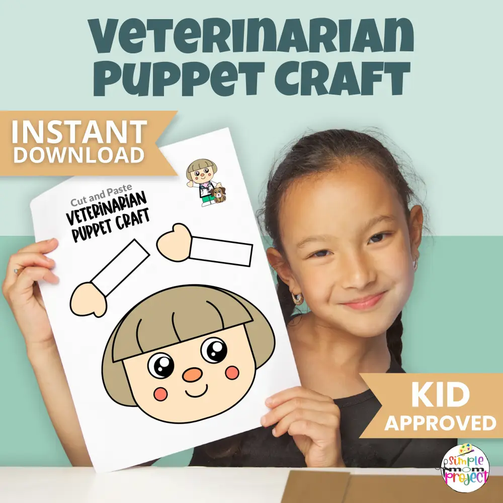 Add this Veterinarian Paper Bag Puppet Craft to your dramatic play or community helper activities! Kids can create their own vet puppet and use it for storytelling, role play, and learning about caring for animals. Simple, printable, and classroom-friendly.