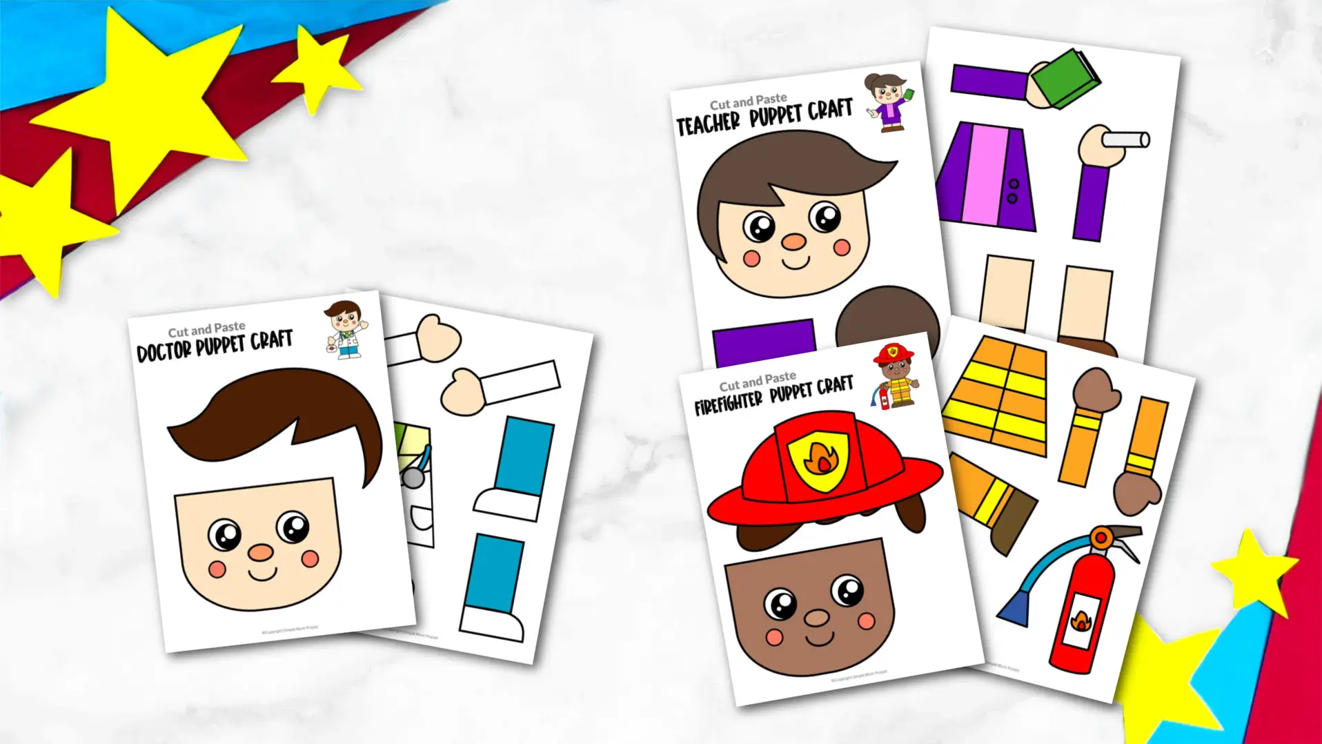 Printable Community Helper Paper Bag Puppet Crafts for Kids Preschool Kindergarten Toddlers Full Colored 7