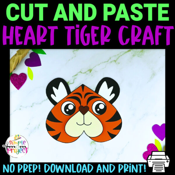 Printable Heart Tiger Craft for Kids, Preschool, Toddlers, kindergarten 14 (1)