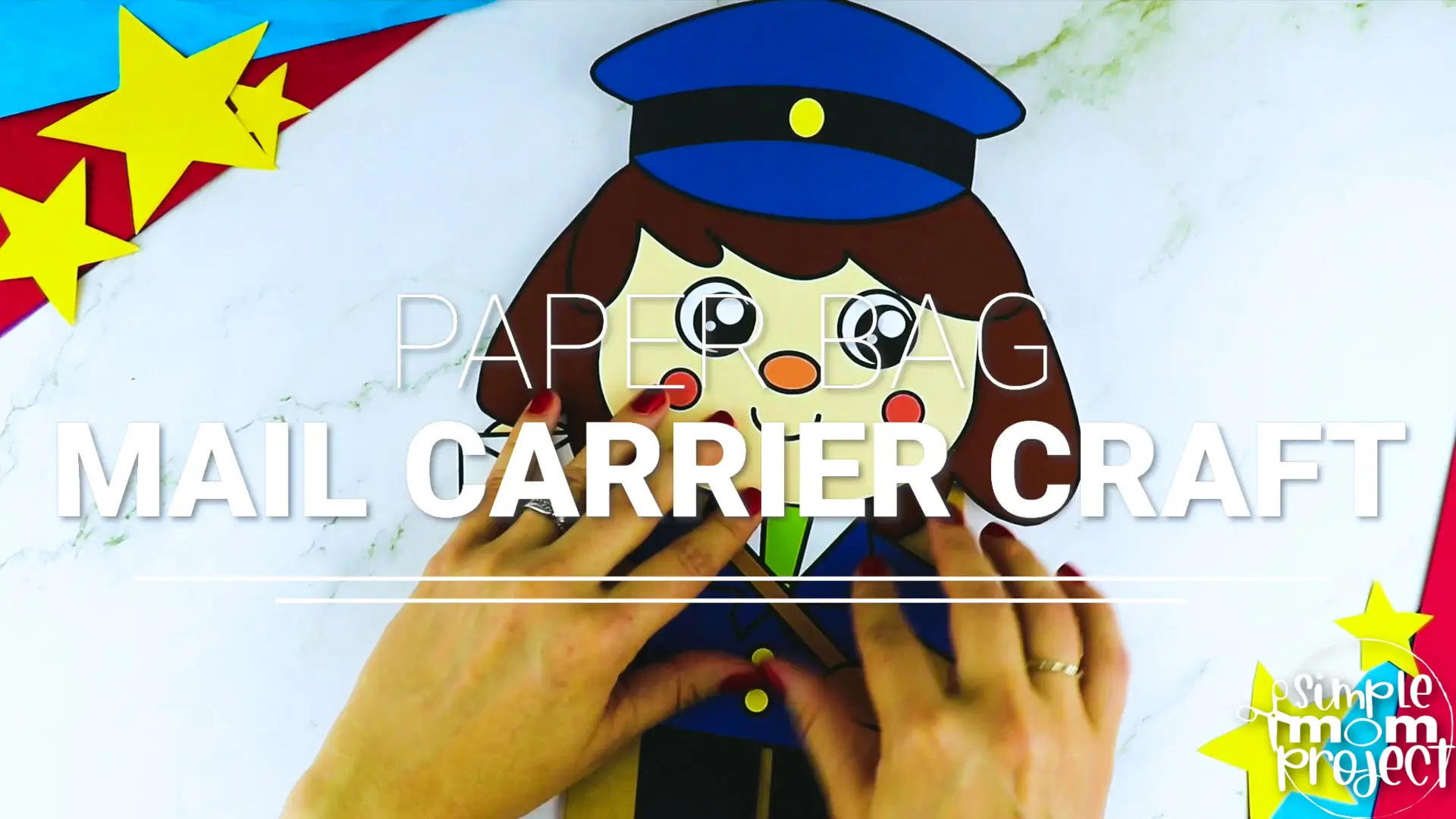 Printable Mail Carrier Paper Bag Puppet Community Helper Craft for Kids Preschooler Toddler 9
