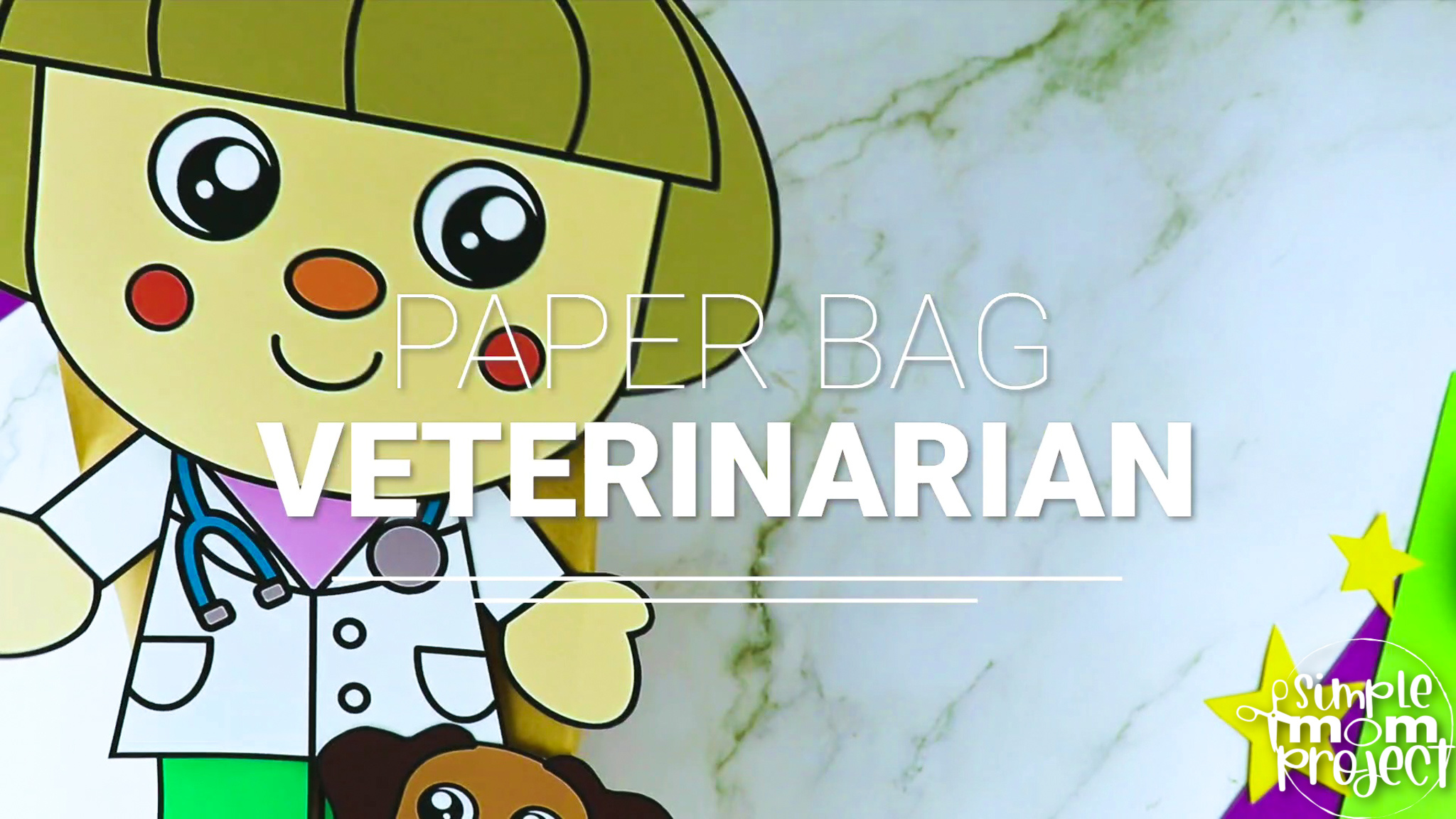 Printable Veterinarian Paper Bag Puppet Community Helper Craft for Kids Preschooler Toddler 9