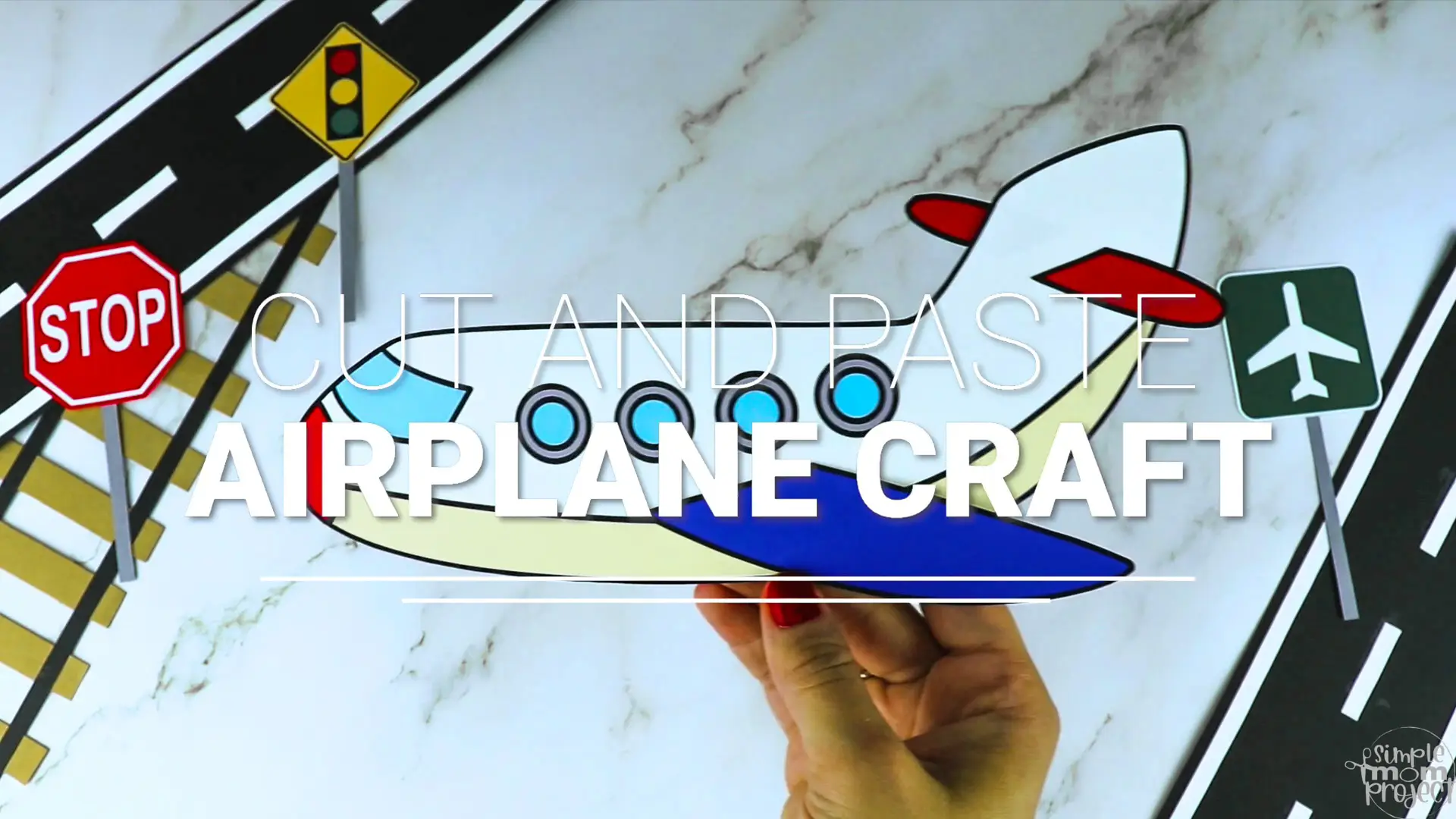 Printable Airplane Craft Transportation Vehicle Template for Kids, Preschool, Toddlers, Kindergarten