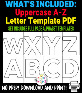 Fun Uppercase Alphabet Template Bundle - Simple Mom Project Store