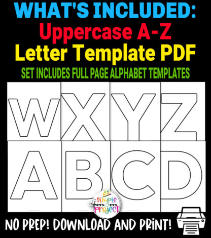 Fun Uppercase Alphabet Template Bundle - Simple Mom Project Store