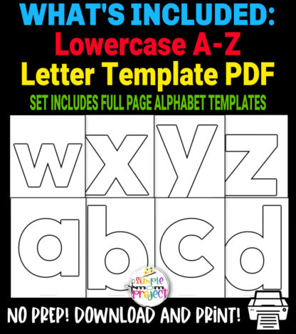 Looking for quick and fun activities for your kids to learn the alphabet letters? Then, this blank printable lowercase alphabet letter template bundle is exactly what you need! Include these lowercase alphabet letter templates in your lesson plans or craft activities. Working on these 26 black and white alphabet letters help your kids practice their writing skills, letter formation, hand-eye coordination, focus and creativity. Don’t wait any longer, grab your copy now!